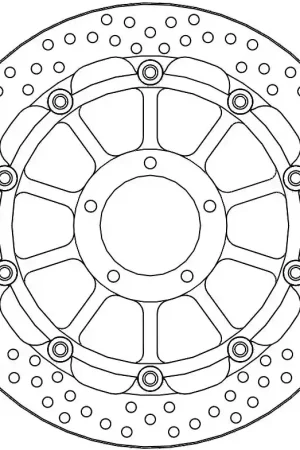 MOTO MASTER - HALO 5,5MM RACING SERIES - Brake Discs - FLOATING ALU OFFSET DISC 320 Nieuw Model