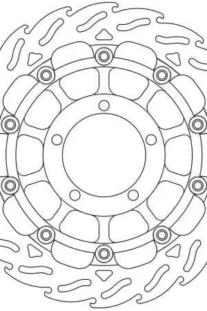 Beperkt Aanbod MOTO MASTER - FLAME 5,5MM RACING SERIES - Brake Discs - FLOATING ALU OFFSET DISC 310
