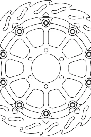 Modern MOTO MASTER - 112265 - Brake Discs - FLAME 5,5MM RACING SERIES - FLOATING ALU DISC 300
