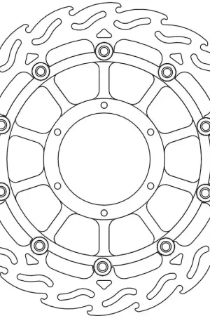 Authentiek MOTO MASTER - 113012 - Brake Discs - Flame Float Alu Disc 320