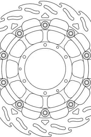 Origineel MOTO MASTER - FLAME 5,5MM RACING SERIES - Brake Discs - FLOATING ALU OFFSET DISC 310