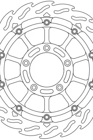Goedkoop MOTO MASTER - FLAME 5,5MM RACING SERIES - Brake Discs - FLOATING ALU OFFSET DISC 320