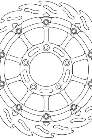 Betaalbaar MOTO MASTER - FLAME 5,5MM RACING SERIES - Brake Discs - FLOATING ALU OFFSET DISC 320