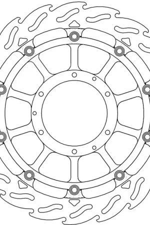 Korting MOTO MASTER - FLAME 5,5MM RACING SERIES - Brake Discs - FLOATING ALU OFFSET DISC 320