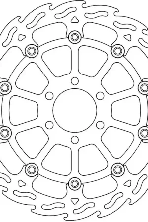 Gecertificeerd MOTO MASTER - 112219 - Brake Discs - Flame Floating Alu Disc 300