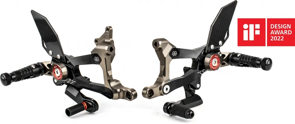 GILLES - MUE2 REARSETS REARSET MUE2 - Protectors - Compatibel met Ducati Panigale V4 / S 2018 - 2021 Op = Op