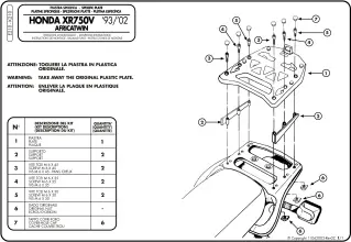 Superprijs GIVI - E210-MONORACK XRV750 93-99 - Brackets - Geschikt voor XRV750