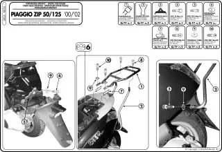 Nieuw Model GIVI - SR56-SIDE ARMS - Brackets - Compatibel met Piaggio Zip 50-125