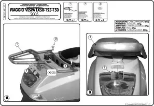 GIVI - SR105-MONORACK - Brackets - Geschikt voor Vespa LX50-125-250 Merkproduct
