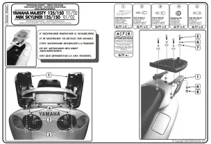 Exclusief GIVI - SR46M-SIDE ARMS SKYLINNER 125-150 - Brackets - Compatibel met Yamaha Yp 125 e 3-9