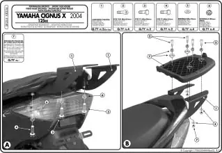 GIVI - SR354-MONORACK CIGNUS X 125 04 - Brackets - Compatibel met Yamaha Nxc 125 Favoriet